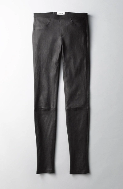 Shop Helmut Lang Stretch Lambskin Leather Leggings In Black