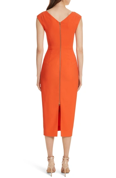 Shop Diane Von Furstenberg Midi Sheath Dress In Tangerine