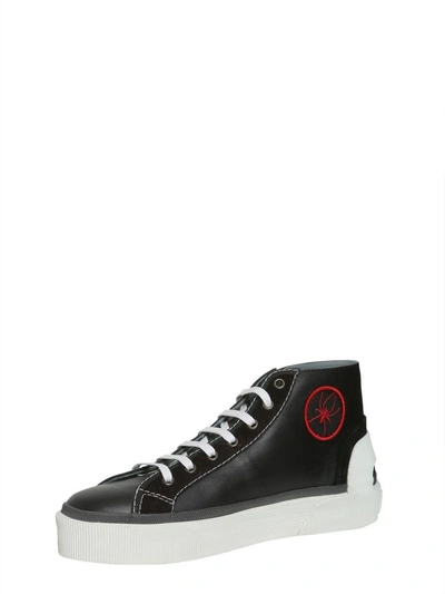 Shop Lanvin High Top Sneakers With Spider In Nero