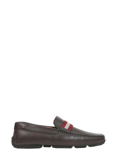 Shop Bally Driver Pearce Loafers In Marrone
