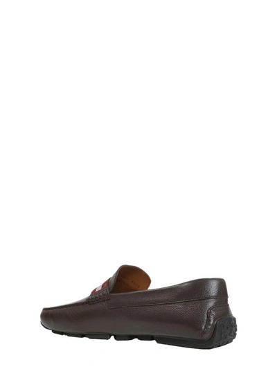 Shop Bally Driver Pearce Loafers In Marrone