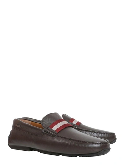 Shop Bally Driver Pearce Loafers In Marrone