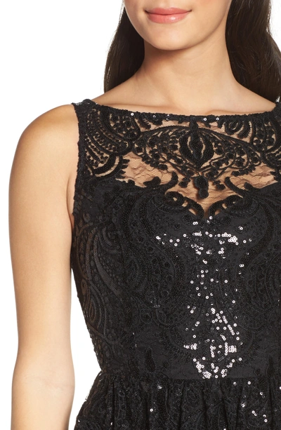 Shop Bb Dakota Tate Sequin Fit & Flare Dress In Black