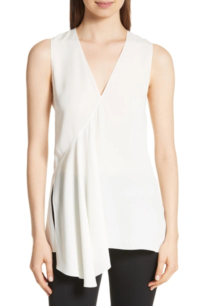 Shop Theory Fluid Silk Georgette Top In Ivory