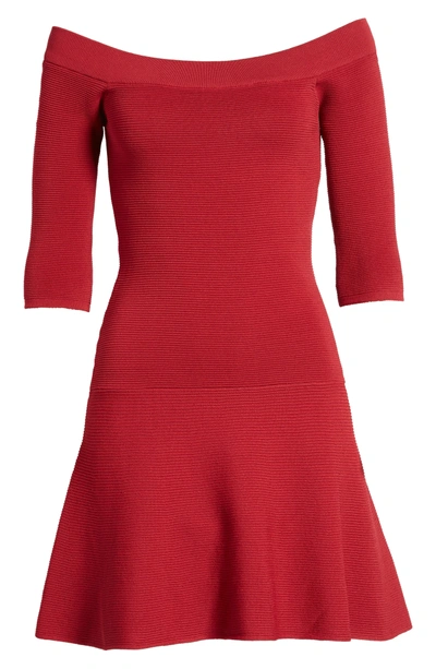 Shop Cupcakes And Cashmere Whitley Off The Shoulder Dress In Crimson