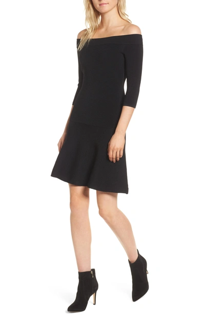 Shop Cupcakes And Cashmere Whitley Off The Shoulder Dress In Black