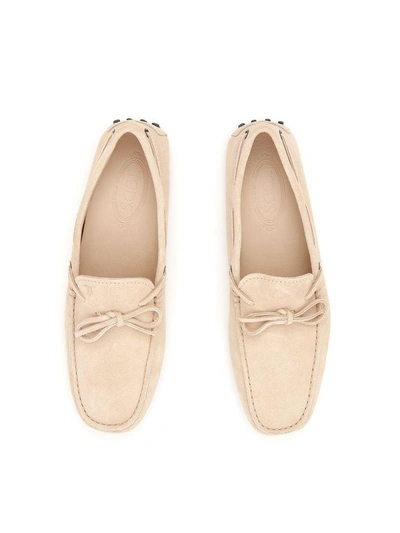 Shop Tod's Suede Gommino Driving Shoes In Naturalebeige