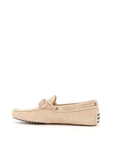 Shop Tod's Suede Gommino Driving Shoes In Naturalebeige