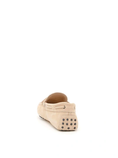 Shop Tod's Suede Gommino Driving Shoes In Naturalebeige