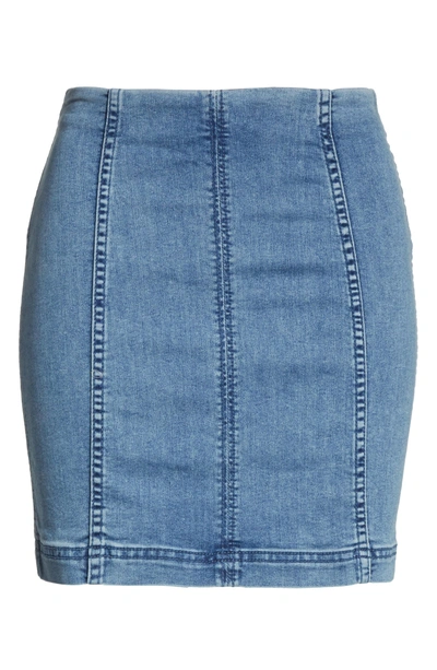Shop Free People Modern Denim Miniskirt In Lt Blue