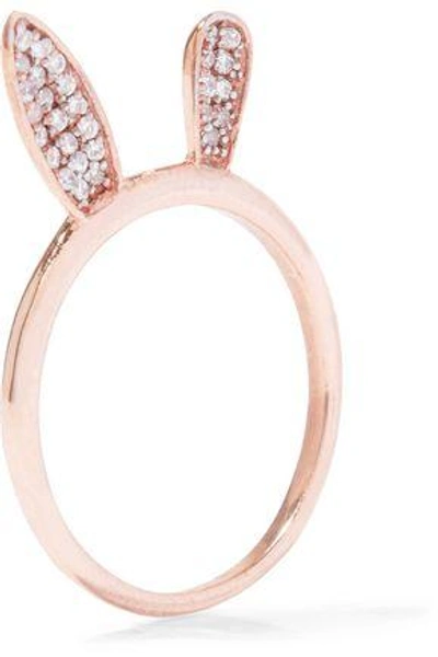 Shop Aamaya By Priyanka Woman Bunny Ear 18-karat Rose Gold-plated Topaz Ring Rose Gold