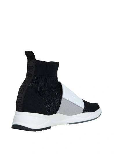 Shop Balmain Cameron 00 High-top Knit Sneakers In Nero