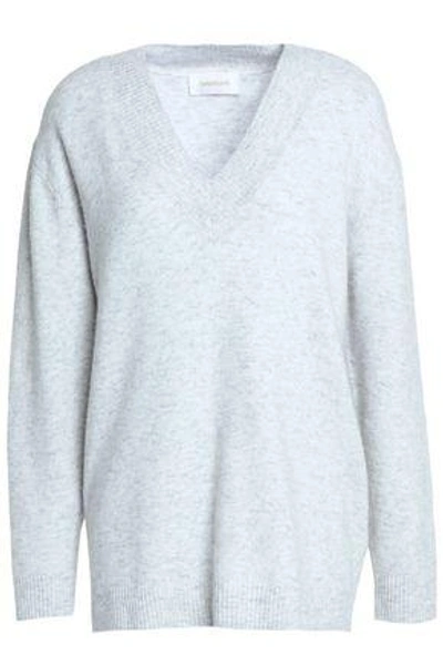 Shop Zimmermann Woman Mélange Stretch-knit Sweater Light Gray