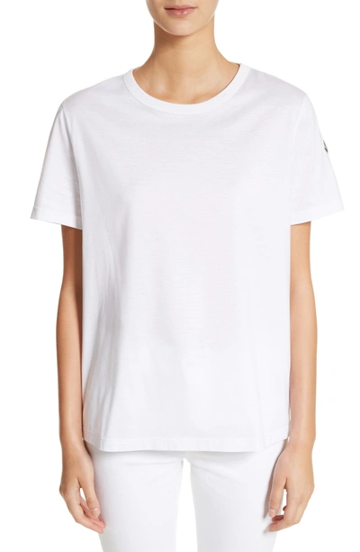 Shop Moncler Cotton Tee In White