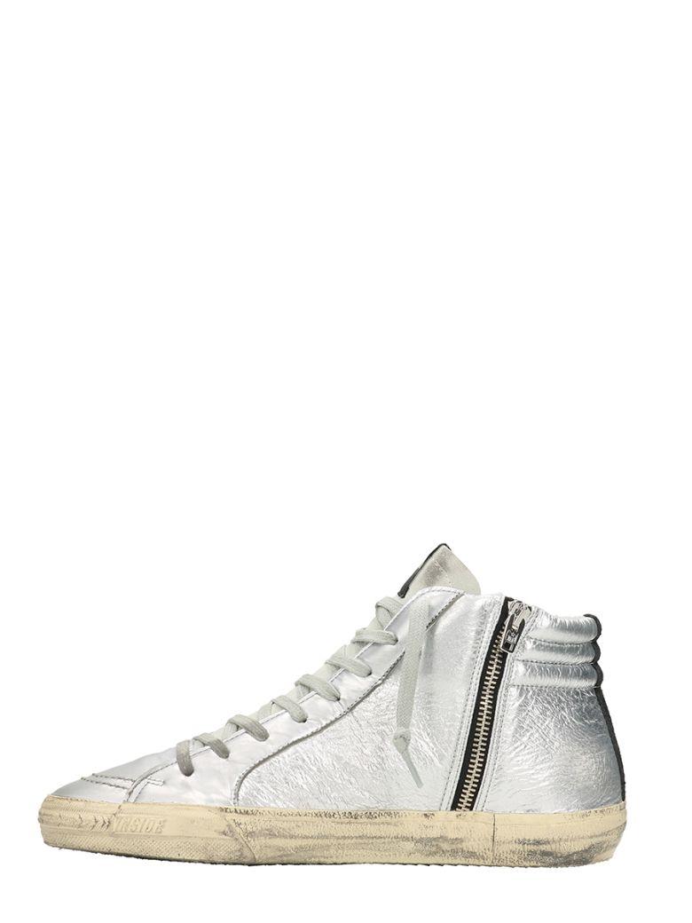 Golden Goose Slide Silver Leather Sneakers | ModeSens
