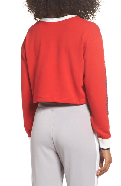 Shop Nike Reversible Crop Sweatshirt In University Red