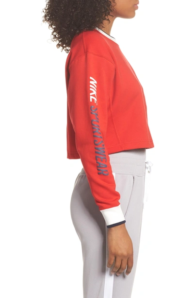 Shop Nike Reversible Crop Sweatshirt In University Red