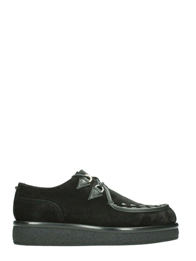 Shop Valentino Black Creepers Lace Up Shoes