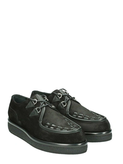Shop Valentino Black Creepers Lace Up Shoes