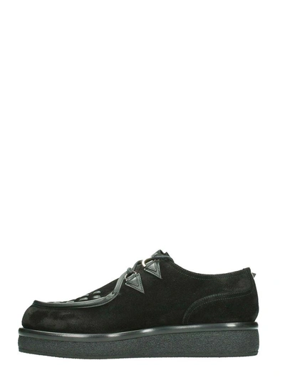 Shop Valentino Black Creepers Lace Up Shoes