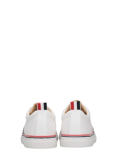 Shop Thom Browne White Cotton Sneakers