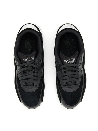 agujas del reloj Y Pilar Nike Air Max 90 Rebel Skulls Leather And Suede Sneakers In Black | ModeSens