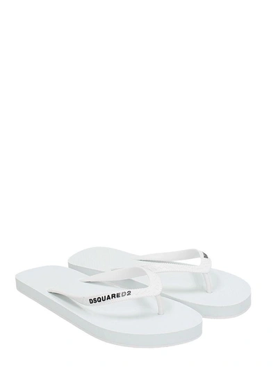 Shop Dsquared2 White Rubber Flip-flops