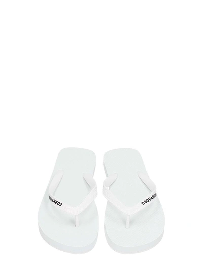 Shop Dsquared2 White Rubber Flip-flops