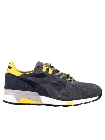 Diadora Trident 90 Loden Sneakers In Grigio/grigio/giallo | ModeSens