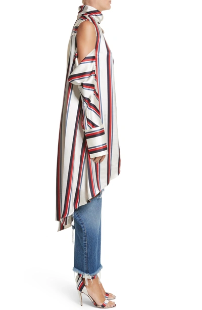 Shop Monse Stripe Off The Shoulder Blouse In Multi