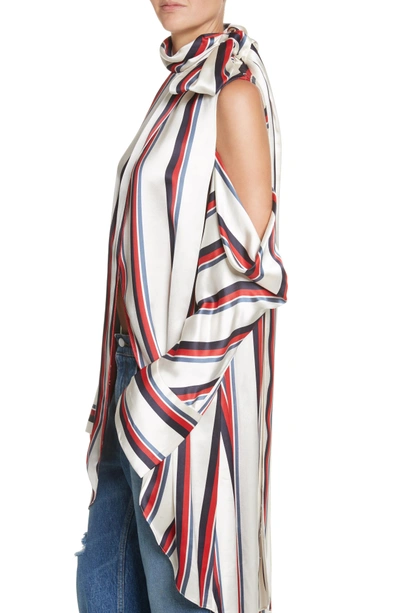 Shop Monse Stripe Off The Shoulder Blouse In Multi