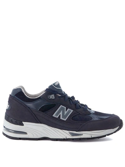 Shop New Balance Sneaker  991 Blue Leather And Suede