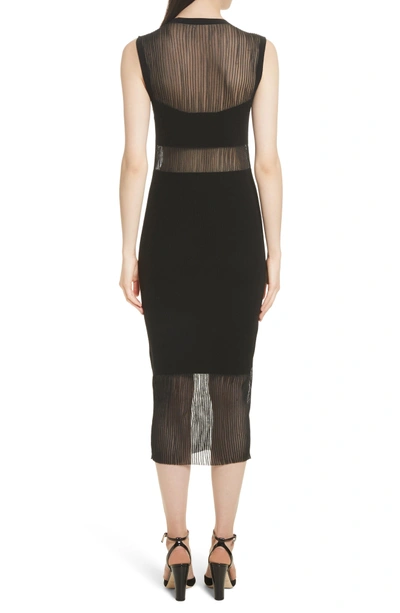 Shop Elizabeth And James Jasmine Sheer Panel Body-con Dress In Black/ Black
