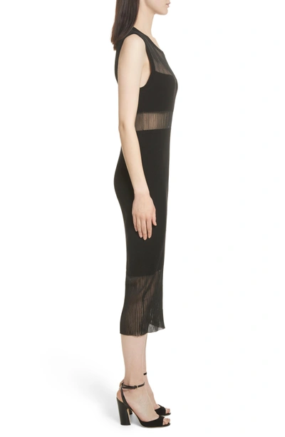 Shop Elizabeth And James Jasmine Sheer Panel Body-con Dress In Black/ Black