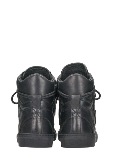 Shop Helmut Lang High Top Black Leather Sneakers