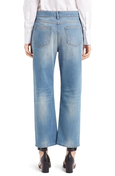 Shop Valentino Rockstud Boyfriend Jeans In Blue