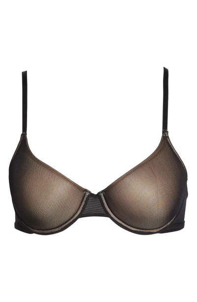 Shop Natori Streamline Scoop Underwire Contour Bra In Black/ Cosmetic