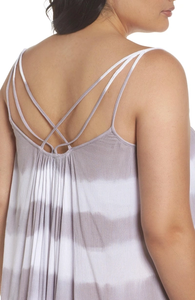 Shop Elan Cover-up Dress In Grey/white Stripe
