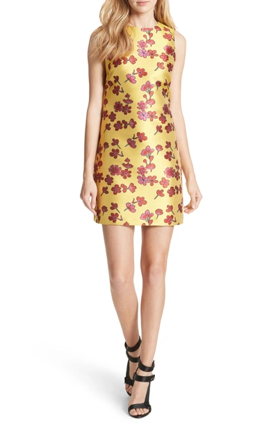 Shop Alice And Olivia Coley Floral A-line Shift Dress In Sunflower/ Poppy