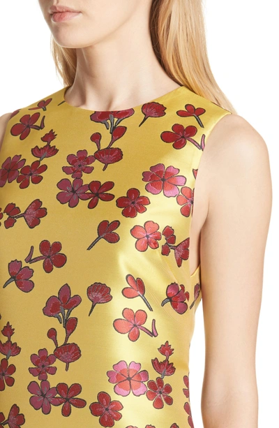 Shop Alice And Olivia Coley Floral A-line Shift Dress In Sunflower/ Poppy