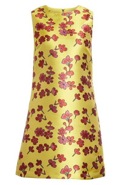 Shop Alice And Olivia Coley Floral A-line Shift Dress In Sunflower/ Poppy