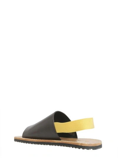 Shop Marni Leather Sandals In Brown