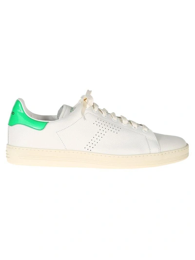 Shop Tom Ford Low Top Sneakers In White-green
