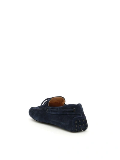 Shop Tod's Suede Gommino Driving Shoes In Galassia+fondo Glasseblu