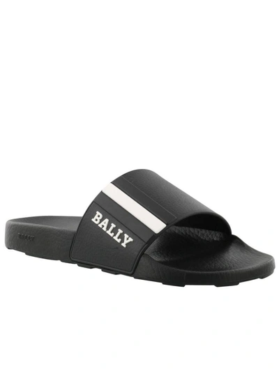 Shop Bally Saxor Slide Sandal In Black-white