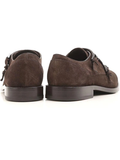 Shop Tod's Suede Classic Monk Straps In Brown
