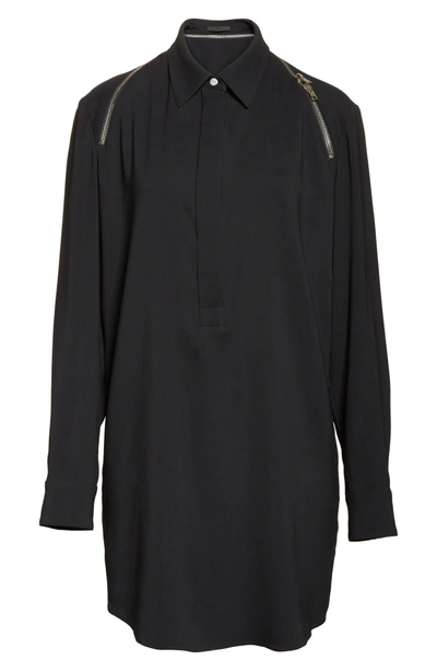 Shop Alexander Wang Zipper Shoulder Detail Dress In Black