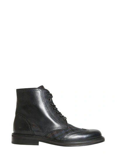 Shop Etro Lace Up Boots In Nero