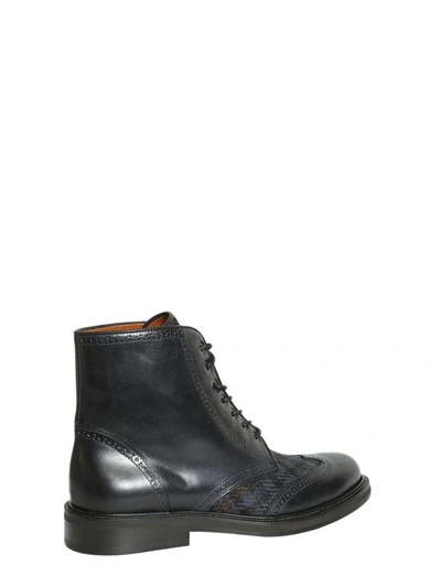 Shop Etro Lace Up Boots In Nero