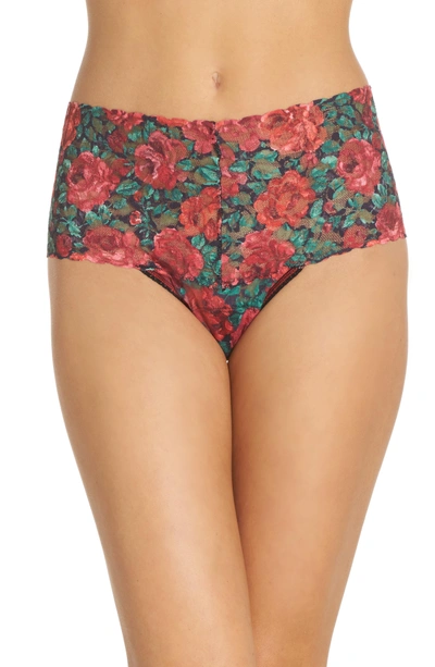 Shop Hanky Panky Print Retro Thong In Roses Are Red